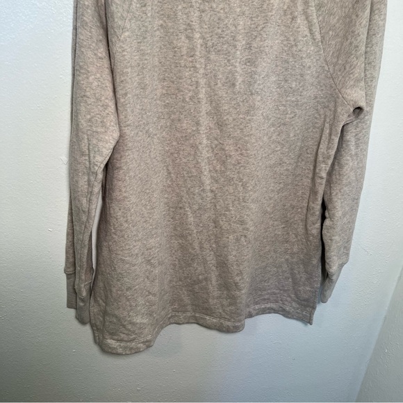 J. Crew Factory Wide Button-Collar Tunic Sweatshirt Oatmeal Heather - Picture 10 of 16